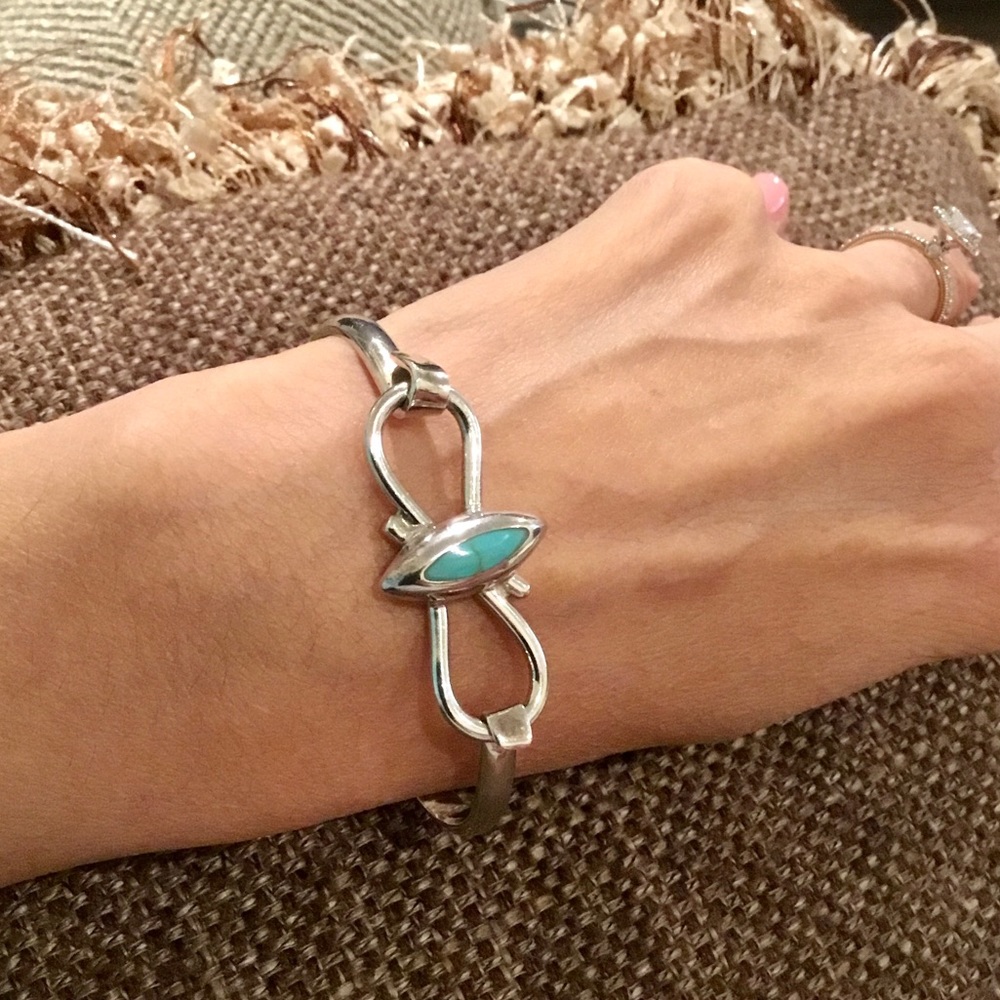 925 SILVER AND GENUINE TURQUOISE BRACELET